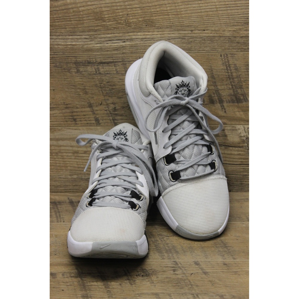 Nike‎ LeBron Witness VIII White Grey Basketball Sneakers Men's Size 13